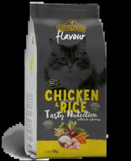Divinus Divinus FLAVOUR CAT dla dorosłego kota - kurczak z ryżem 18 kg